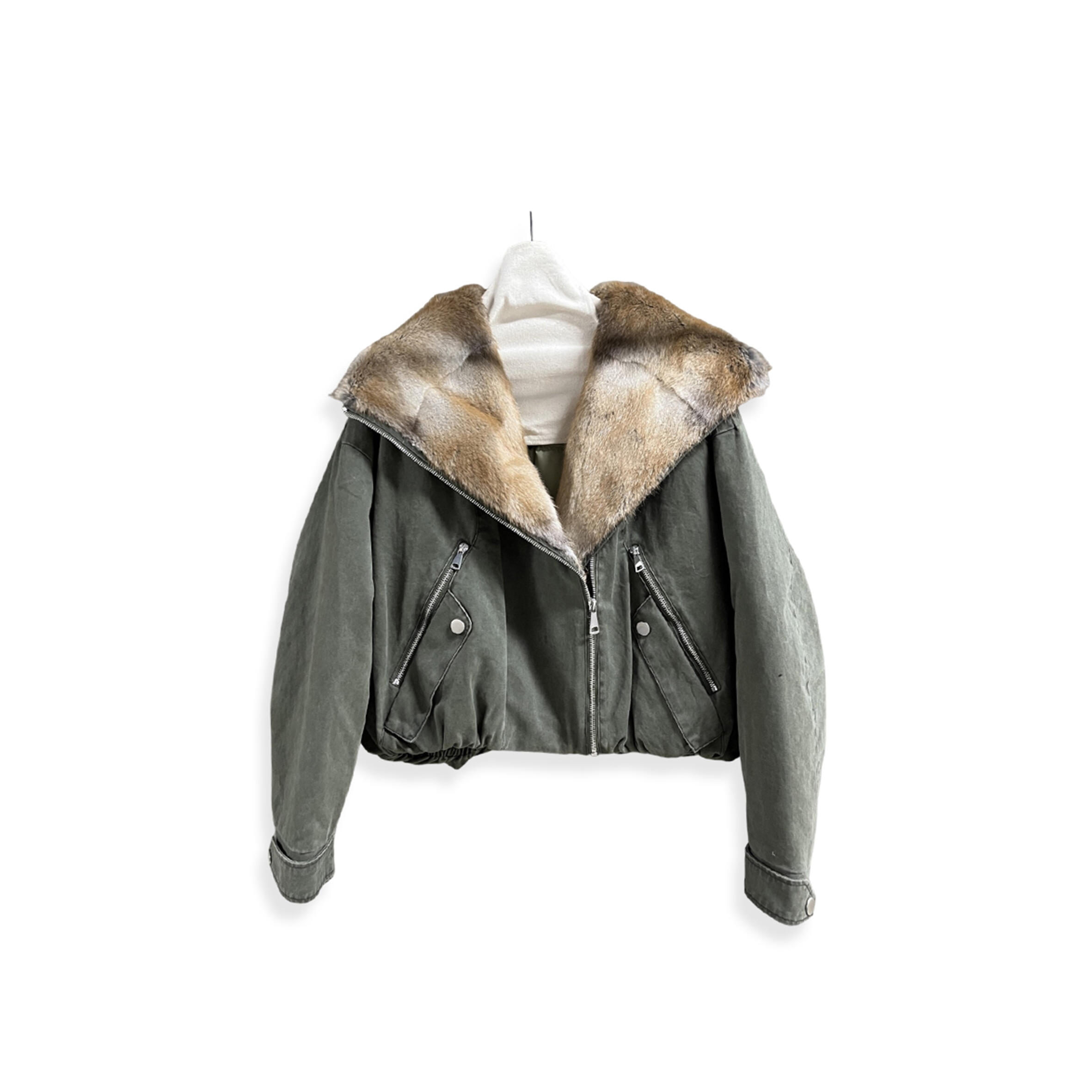 Pra*a women''s cropped fur parka with